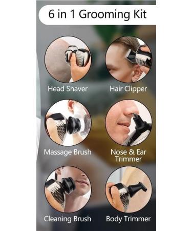 6 in 1 Electric Head Shaver for Bald Men | Upgraded 9D Floating Razor | Wet & Dry Cordless Grooming Trimmer - Buy Online on GoSupps.com