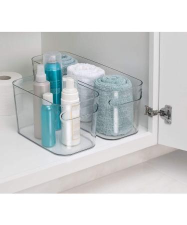 Shop MDesign Bathroom Storage Basket - Versatile Organizer for Cosmetics Shampoo Lotion & Towels - Transparent Design for Stylish Organization - Buy Online on GoSupps.com