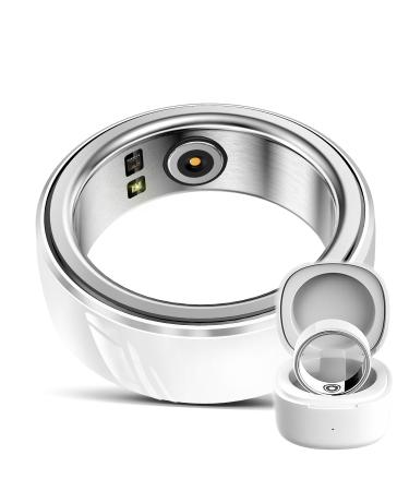 Smart Health Rings with Charging Case Fitness Tracker Smart Ring for Blood Oxygen Sleep Tracking Heart Rate Pedometer with APP Portable Waterproof for Women & Men