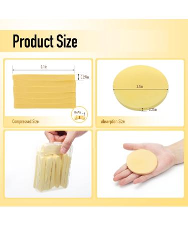240+1 Count Professional Compressed Facial Sponges with Portable Case - Yellow - Buy Online on GoSupps.com