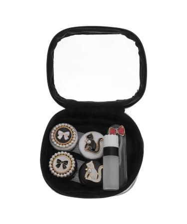 Heallily 1 set contact lens container travel set for contact lenses Linse storage soaking bag for contact lens eye contact case accessories travel colored contact lenses alloy 11x9cm assorted color2