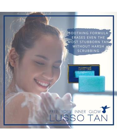 Organic Self-Tan Remover Shower Bar Winter Nights Tan-Be-Gone Bar by Lusso Tan. Naturally Fragranced. Vegan and Cruelty-Free. Fast-Action False Tan Eraser Removes Fake Tan In Minutes! - Buy Online on GoSupps.com
