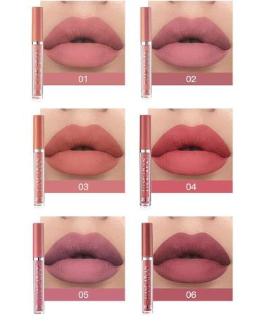 6-Piece Matte Nude Lipstick Set | Waterproof & Non-Stick Liquid Gloss for Beginners - Buy Online on GoSupps.com