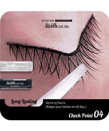 SILSTAR PROFESSIONAL Strip Lash Glue - Latex Free Strong Hold 0.07oz (8pcs) - Black & Clear Assorted - Ideal for Individual Eyelashes - International Shipping Available - Buy Online on GoSupps.com