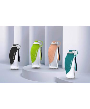 BePetMia Portable Dog Water Bottle 580ml - Travel-Friendly with Bowl Lid - Silicone Gray for Outdoor Adventures - Buy Online on GoSupps.com