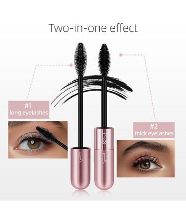 Curl Long Lasting Mascara 2024 Upgrade 2 in 1 Curl Long Lasting Waterproof Mascara 4D Silk Fiber Lash Mascara Mascara 5x Longer Waterproof Creates Natural Makeup Effect (Pink One Size) Pink 8 ml (Pack of 1) - Buy Online on GoSupps.com