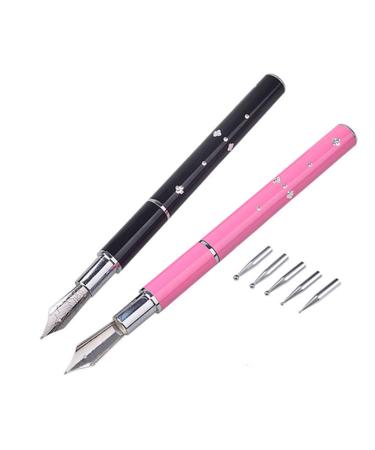 2 Pcs Sets Nail Art Fountain Pen Drawing Line Pens Nails Dotting Tools for Hand Manicure