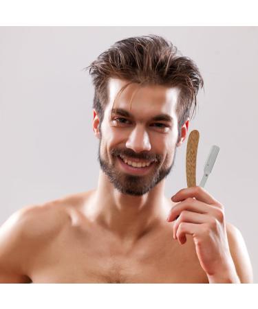 FRCOLOR Red Sandalwood Manual Shaver for Men - Durable Beard Shaver Tool with Catcher & Holder | 1 Count (Khaki - Buy Online on GoSupps.com