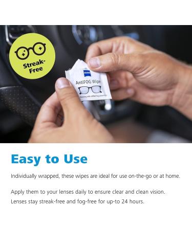 ZEISS Anti-Fog Lens Wipes - Pre-Moistened Defogger Wipes for Glasses Binoculars and Cameras - Individually Wrapped 30 Count - Buy Online on GoSupps.com