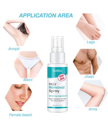 Hair Growth Inhibitor Spray with Aloe Vera & Vitamin E - Non-Irritating Depilatory Cream for Men and Women - 50ml/1.7 Fl Oz - Buy Online on GoSupps.com