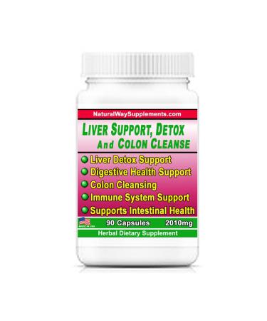 Liver Support Detox and Colon Cleanse Immune Support - 90 Veggie Capsules