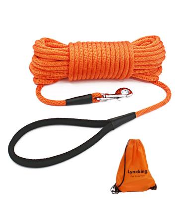 lynxking dog leash for dogs reflective training leash 15m training line with carabiner hook nylon long rope for small medium -sized large dogs with orange 0.9cm x 15m - Buy Online on GoSupps.com