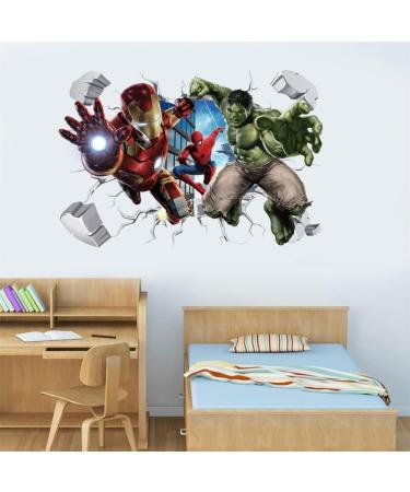Hulk 3D Wall Stickers - Avengers Robot Breaking Wall Decals for Bedrooms - Wall Art Decor - Buy Online on GoSupps.com