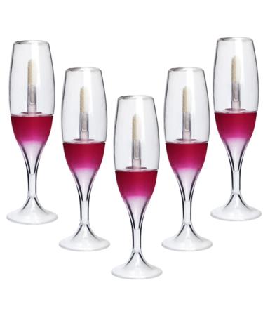 25 PCS wineglass shaped lip gloss tube cute lipgloss container tubes 5ML (Red)