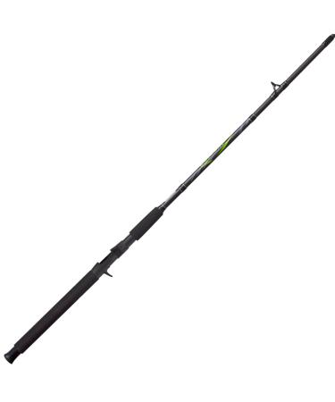 Zebco Big Cat Casting Fishing Rod, 7-Foot 2-Piece Fiberglass Fishing Pole, High-Visibility Rod Tip, Extended EVA Rod Handle, Shock-Ring Guides, Medium-Heavy Power, Black/Green