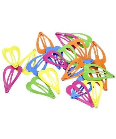 HAARallerliebst Hair Clips for Girls - Colorful Heart Set (20 Pieces 3.6 cm) with White Storage Box - Perfect Gift for Kids - Buy Online on GoSupps.com