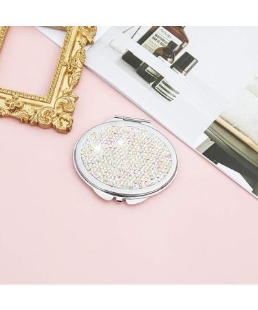 Teensery Sparkling Rhinestone Compact Mirror - Double-Sided 2X Magnification | Portable Handheld Makeup Mirror for Women and Girls - Buy Online on GoSupps.com