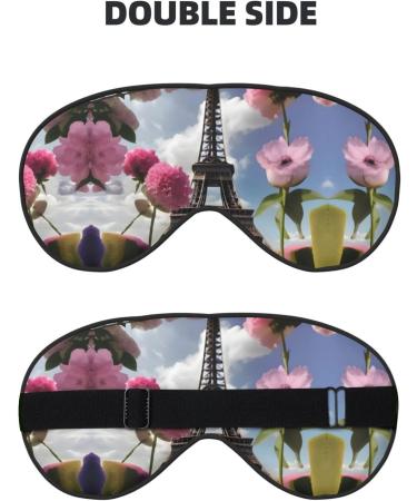 Unisex Eiffel Tower Print Sleep Mask | Double-Sided Eye Mask for Sound Sleep & Skin Care - Buy Online on GoSupps.com