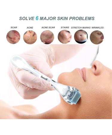 Incellice Derma Roller 1.0mm - Professional Microneedle Scooter for Beard & Hair Growth | Scalp & Skin Care for Men & Women | 200 Titan Real Needles - Buy Online on GoSupps.com