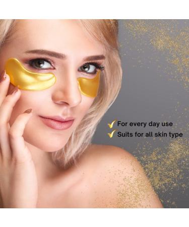 24K Gold Under Eye Patches - Reduce Dark Circles, Puffiness & Wrinkles - Hydrogel Collagen Eye Pads for Elasticity - 22 Pairs - Buy Online on GoSupps.com