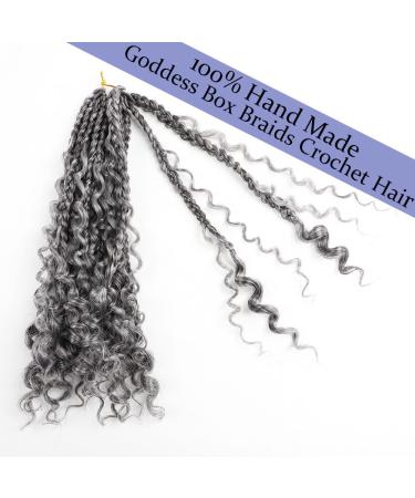 12 Inch Boho Box Braids Crochet Hair | Prelooped with Curly Ends | 7 Packs 1B/Gray | Crochet Braiding Hair for Black Women - Buy Online on GoSupps.com