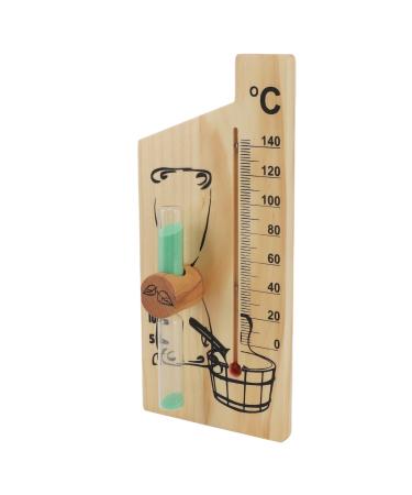 Elegant sauna thermometer hourglass sandwear hourglass 15 versatile sauna sandwatch Minute hourglass golden wood 0 to 140 degrees Celsius temperature display wall assembly