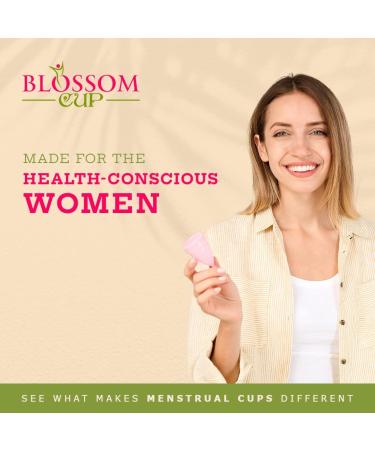 Blossom Menstrual Cup - Reusable Silicone Period Cup | Say Goodbye to Tampons | Large Blue Menstrual Cups for Comfortable Flow - Buy Online on GoSupps.com