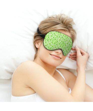 Lymphoma Cancer Green Ribbon Sleep Mask | Adjustable Eye Shades for Women | Comfortable & Stylish Sleep Cover - Buy Online on GoSupps.com