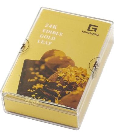 KINGBOOM 24K Edible Gold Leaf Flakes 200mg - Genuine Gold for Cakes, Drinks, Nails - Decorate in Style! - Buy Online on GoSupps.com