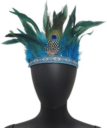 amangul Carnivals Party Headband for MardiGras Festival Holiday Adult Feather Hairband Role Play Stage Headwear(Lake Blue Adult) - Buy Online on GoSupps.com