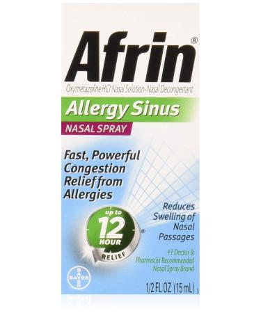 Afrin Nasal Spray 12 Hour Relief, Allergy Sinus, 0.5 fl oz (Pack of 6)