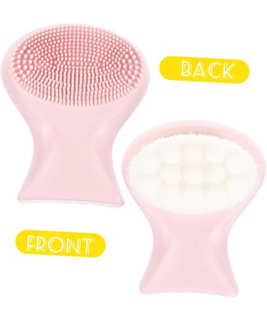 POPETPOP Double-sided Silicone Facial Cleansing Brush Manual Facial Scrubber Facial Wash Brush Cleaning Brush Facial Tools Facial Exfoliator Face Man-made Fiber Plastic Beauty Tools - Buy Online on GoSupps.com