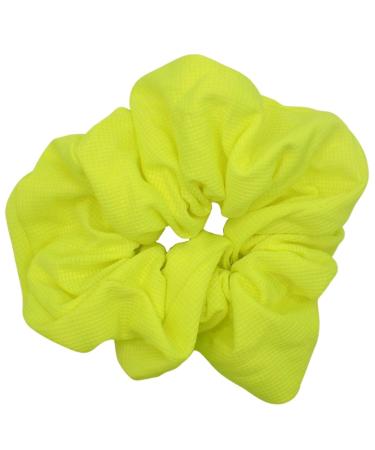 Topkids Accessories Large Bright Neon Scrunchie for 80 s Costume or Neon Raves Club Scrunchie Bright Neon Scrunchies for Girls & Women Girl s Hair Accessories (Neon Yellow)