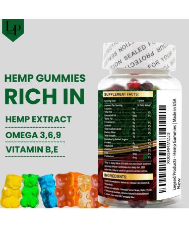 Legend - High Potency Hemp Gummies for Restful Sleep Calm Inflammation Pain Fruity Flavors Organic Hemp Gummies Hemp Extract Gummies (60 Gummies) Extra Max - Buy Online on GoSupps.com