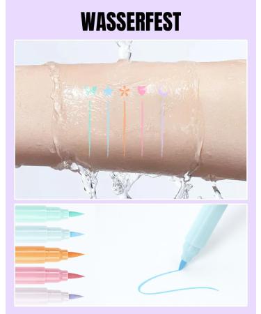 ARCHIDATE Colorful Eyeliner Stamp Pen Set of 5 Waterproof Double Ended Eyeliner Pen Smudge Resistant and Quick Drying Makeup Face and Eye Painting Party Party Eyeliner - Buy Online on GoSupps.com
