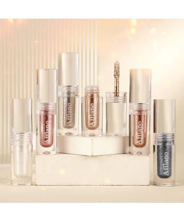 White Glitter Liquid Eyeshadow Set - High-Impact Metallic Diamond Pearl Glitter Eyeshadows | Longwear, Talc-Free, for Mature Skin - Buy Online on GoSupps.com
