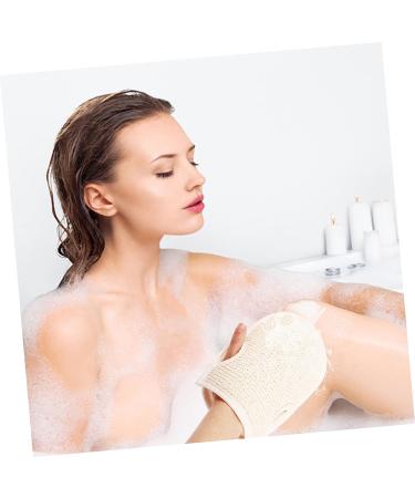 JEWEDECO 2pc Cotton Linen Bath Towel & Body Scrubber Set - Exfoliating Glove, Loofah Sponge, Shower Scrubber for Bathing - Buy Online on GoSupps.com