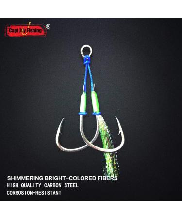 Capt Jay Fishing Assist Hooks - 3 pcs 5/0 Glow Green Jigging Hooks for Slow & Fast Jigs - Buy Online on GoSupps.com