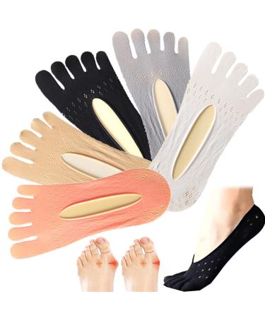 Orthoes Bunion Relief Socks Projoint Antibunions Health Sock Sock Align Toe Socks for Bunion Anti Bunion Socks Orthotoe Compression Socks Five Finger Socks (5Pair-Colors)
