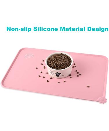 Juqiboom Silicone Pet Feeding Mat 18.5 x 11.5 Pink | Non Slip, Waterproof, Easy to Clean - Buy Online on GoSupps.com