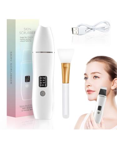 Skin Scrubber Facial Cleansing Brush 4 Modes Blackhead Remover Pore Cleaner USB Rechargeable Facial Pore Cleaner Comedones Extractor Wrinkle Remover for Deep Cleansing with Facial Mask Brush