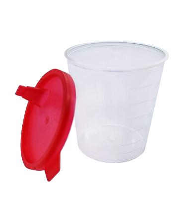 Medi-Inn+ Urine Cup 125 ml with Red Snap-On Lid - 10 Pack Plastic Urine Sample Collection Cups for Accurate Testing - International Shipping Available - Buy Online on GoSupps.com
