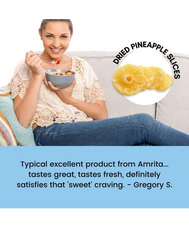 Amrita Dried Pineapple Rings 1 lb - Vegan, Non-GMO, Gluten-Free, Peanut-Free, Soy-Free, Dairy-Free - Resealable Bag - Perfect for Baking or Snacking - Buy Online on GoSupps.com
