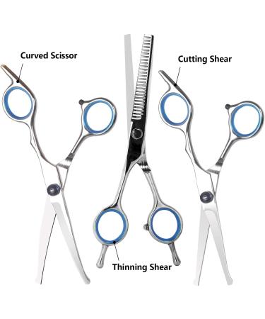 NiCoLa Pet Grooming Scissors Set - 6-Inch Professional Pet Grooming Scissors Set Titanium Pet Groomer Set Straight and Curved and Sparse Scissors/Shears Set - Buy Online on GoSupps.com