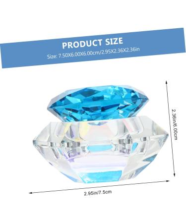 POPETPOP 1pc Nail Art Crystal Cup Containers with Lids Diy Powder Holder Jewelry Holder Nail Powder Container Nail Art Liquid Cup Clear Glass Crystal Cup Crystal Art Glass Acrylic Self Made 7.5x6cm Blue - Buy Online on GoSupps.com