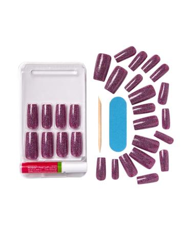 KISS False Nails Kit - Dreamdust Gel Sculpted Nails | Long-Lasting Square Shape with Glitter | Stick & Glue Included | Shop Trendy Glue-On Nails Worldwide - Buy Online on GoSupps.com