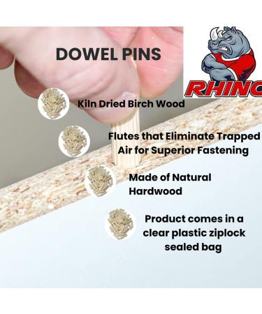 100 Pack 3/8 x 2 Wooden Dowel Pins Wood Kiln Dried Fluted and Beveled Made of Hardwood 3/8 x 2 100 - Buy Online on GoSupps.com