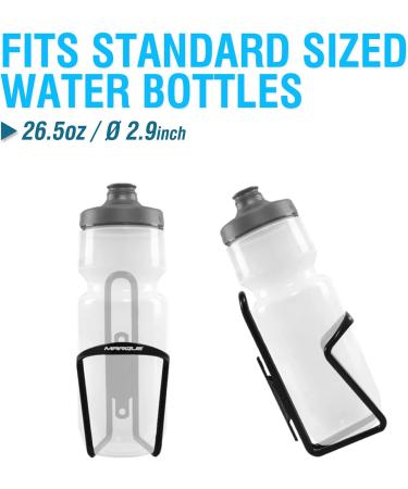 MARQUE Bike Water Bottle Holder - Lightweight Aluminum Alloy Cage for Road and Mountain Bikes - 2 Pack, Black - Buy Online on GoSupps.com