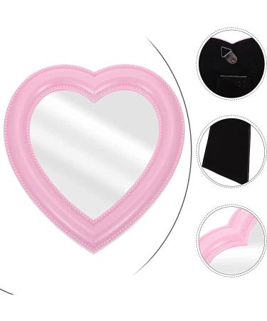 BinaryABC Heart Makeup Mirror - Light Pink | Wall/Desktop Cosmetic Mirror - Buy Online on GoSupps.com