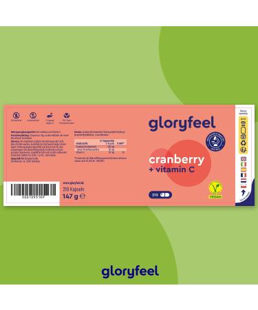Cranberry Extract with Vitamin C - High-Potency 50:1 - 25 000mg per Dose - 210 Vegan Capsules - Laboratory Tested No Additives - Buy Online on GoSupps.com